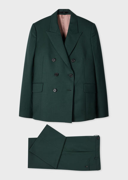 Paul Smith Women's A Suit To Travel In -Dark Green Wool Double-Breasted Two-Piece Suit