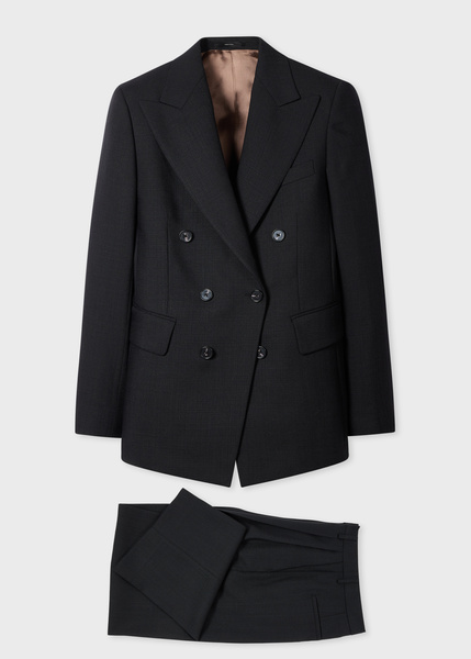 Paul Smith Women’s Black Slub-Wool Two-Piece Suit