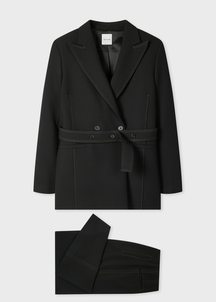 Paul Smith Women's Black Two-Piece Suit with Contrast Top Stitching