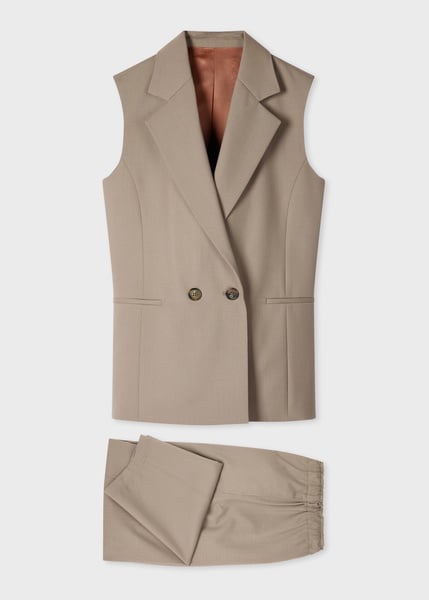 Paul Smith Women's Taupe Wool Hopsack Two-Piece Suit