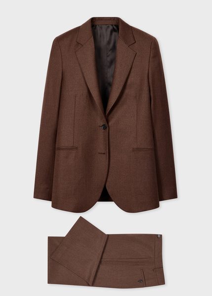 Paul Smith Women's Brown Wool-Cashmere Flannel Two-Piece Suit