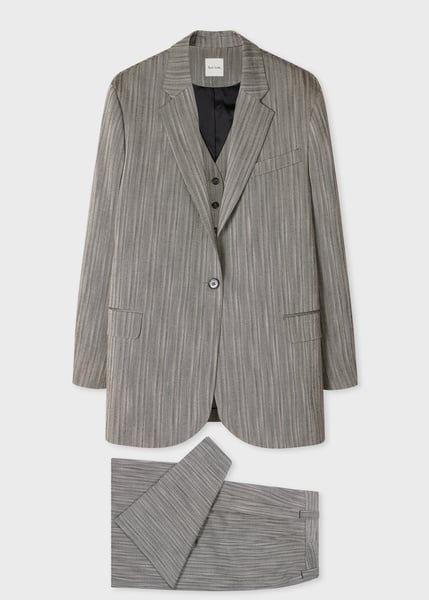 Paul Smith Women's Longline Herringbone Wide-Leg Three-Piece Suit