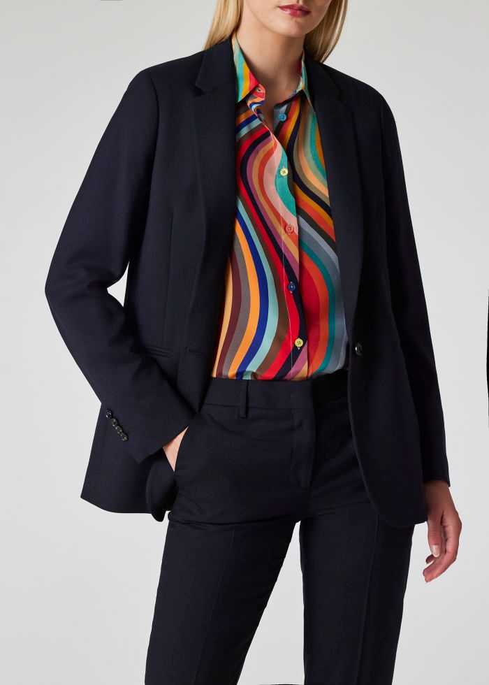 Paul Smith A Suit To Travel In - Women's Dark Navy Wool Travel Blazer Blue